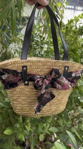 Túi 2hand xách tay đeo vai cói phối da dáng xô rất xinh của Nhật  -T918