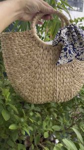 Túi 2hand xách tay cói đan handmade rất xinh của Nhật  -T920