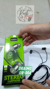 ORAIMO HEADSET BERKABEL EARPHONE IN-EAR OR-004 STREO UNIVERSAL HEADPHONE SINGEL BUTTON CONTROL