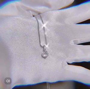 สร้อยคอเงินแท้ 925 จี้เพชร สไตล์เกาหลี สร้อยคอ สร้อยเพชร สร้อยคอเงินแท้