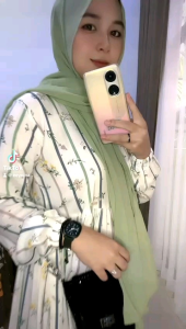 Aurel Dress Gamis Rayon viscose motif bunga size M/XL gamis busui friendly muslim