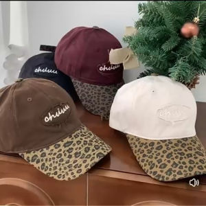 พร้อมส่ง🔥 หมวกแก๊ป Y2K หมวกเบสบอลพิมพ์เสือดาว หมวกแฟชั่น หมวกบล็อคสี อเมริกันเจ๋ง