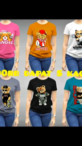 baju 100 dapt 5 pcs motif teddy bear atasan pria wanita dewasa motif terlengkap