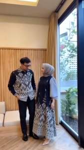 Ready Stok - Dress Couple Pasangan - Baju Tenun Couple - Dress Rahayu Couple