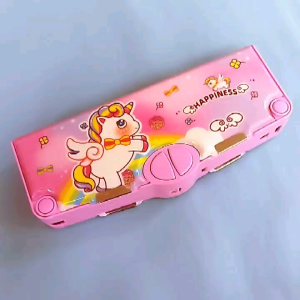 tempat pensil anak perempuan dua sisi banyak tombol penyimpanan