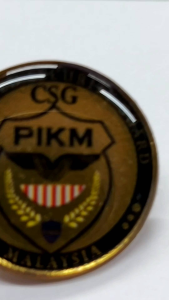 PIKM Collar Pin with gold epxy PIKM logo