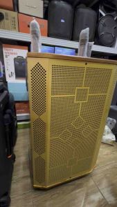 ลำโพงบลูทูธ ล้อลากคาราโอเกะ ทรงไม้ 15 นิ้ว พร้อมไมค์ 2 ตัว