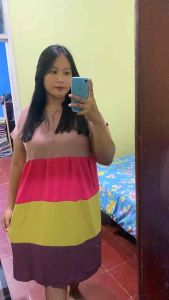Daster Pelangi Jumbo Cringkle Airflow Cewek Kue LD 120 Warna Random