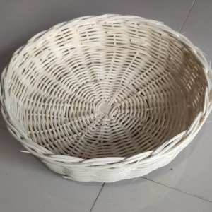 Nampan Rotan Polos Bulat Bahan Halus Diameter 19 cm