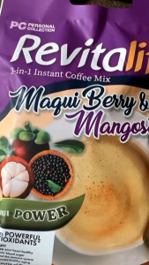 Revitalife 3 in 1 Instant Coffee Mix Maqui Berry & Mangosteen 20 Pack