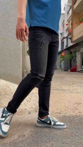 Quần Jean Nam đen thời trang xuất khẩu hàng xịn slimfit co giãn