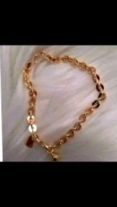 Gelang tangan nuri dari koin logam lapis emas 24k