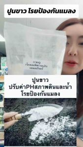 ปูนขาว แบ่งขาย1และ3กิโล ปรับสภาพดินที่เป็นกรด ป้องกันแมลงตามดิน สำหรับปรับค่า pH ในดิน-น้ำ
