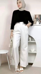 Celana Etta Pants Highwaist Semi Woll Premium//Loose Pants Semi Woll Premium//Celana Kantor Wanita Premium