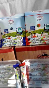 YOGURT SQUEEZE 40GR 10PCS FREE BOX stroberi & blueberry