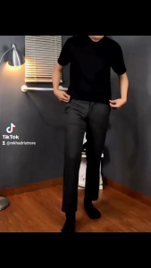 Celana formal slimfit pria kantoran warna nevy