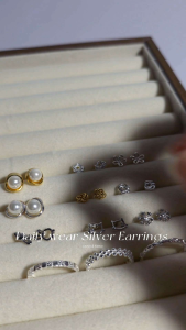 Elegan Jewellery S925 Sterling Silver Pearl Earrings | Irregular Oval Design | Elegant Minimalist Korean Style Earrings for Women