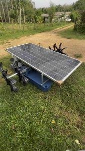 กังหันตีน้ำโซล่าเซลล์ ครบชุดพร้อมใช้งาน รุ่น24/500w 4ใบพัด แผง390W มอเตอร์บัสเลสแท้  เครื่องบำบัดน้ำ  เครื่องเติมอากาศ