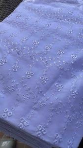 Eyelet Cotton Fabric 45" White (Tela per yard) by SewWearStore