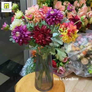 Hoa lụa thược dược cao su hoa thược dược giả