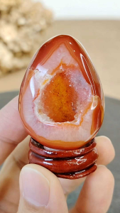 Natural Madagascar Finest Red Agate Crystal Druzy Egg Ornament MAD02 #Naturalcrystal #homedecor #Lifestyle #Furniture #agate