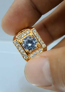 Cincin pria titanium diamond berlian anti karat
