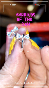 silver 925 ribbon clip earrings