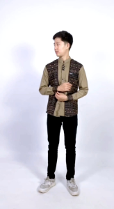 Baju Koko Dewasa Motif Jarilist Batik Lengan Panjang Slim Fit