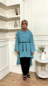 Tunik Long Terbaru Bahan Cringkle Premium Dress Wanita Kekinian Buat Pesta Baju Wanita Terbaru