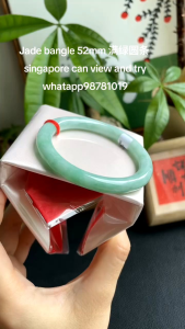 Jadeite bangle/jade bangle 52mm can view and try singapore/grade A type Burmese jade