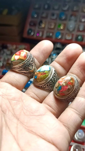 Batu cincin pirus pelangi cincin pria terbaru dan terlaris