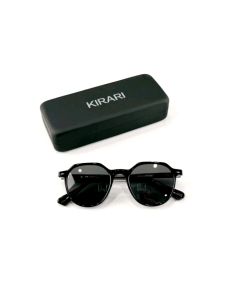 แว่นกันแดด KIRARI JAPAN เลนส์ดำกรอบดำ ขนาด 53-19-151 UV400 แท้ พร้อมอุปกรณ์ คุณภาพญี่ปุ่น
