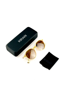 แว่นกันแดด KIRARI JAPAN เลนส์ชากรอบใสชา 53-19-151 UV400 แท้ พร้อมอุปกรณ์ คู่มือเปลี่ยนแปลง กระบวนการ คุณภาพญี่ปุ่น