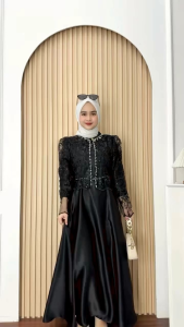 Gamis mewah set Outher/Dress kondangan wanita Remaja dewasa 2025 terbaru kekinian