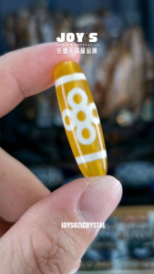 JOYS乐缘天珠晶品阁 天然玛瑙玉髓天珠 五眼闪电天珠 闪电五眼天珠 亮面天珠 鉴定证书 西藏天珠 天珠 女生天珠 男生天珠 中性尺寸 diy天珠 5 eyed thunder dzi natural agate