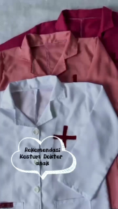 Doctor Clothes / baju dokter kecil anak perempuan/laki laki set stetoskop sesuai gambar/ Kostum edukasi|