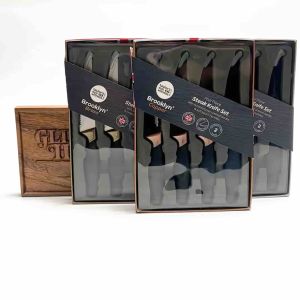 Taylors Eye Witness Authentic/Original Brooklyn 4 Piece 4-inch Steak Knife Set (Chrome Brass or Copper)