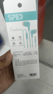 SPEED Earphones Teal Blue In-Ear Wired Headphones with Noise Isolation and Comfort Fit for Music and Calls.