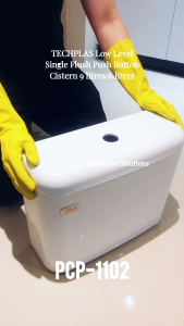 TECHPLAS Low Level Single Flush Push Button Cistern 9 litre / 6 litre