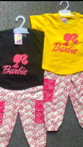 Set Cargo Barbie Anak Perempuan Usia 2-6 Tahun & Setelan Jogger Anak Perempuan Terbaru