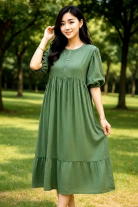 Hanania01 Nabila Dress Casual / Baju Santai Wanita Bahan Rayon Super / Pakaian Wanita Bahan Rayon
