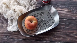 OHHDEER European-style Retro Fruit Plate Tinplate Small Tray Fruit Plate Metal Snack Plate Boat-shaped Snack Plate 复古托盘