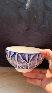 THE CERAMICS.SHOP ถ้วยซูป ถ้วยใส่ข้าว ทรงบัว 4.75 นิ้ว เข้าไมโครเวฟได้