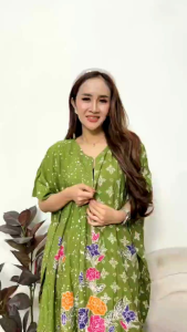 Daster lowo batik trend motif encim warna ld 140cm resleting depan rayon cap tebal