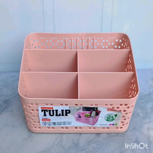 Keranjang Serbaguna Wadah Bedak Bayi & Rak Kosmetik Clio Tulip: Aksesori Penyimpanan Bayi dengan Bahan Tebal