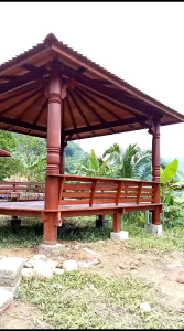 Gazebo Kayu Musholla Saung Taman - Rumah Kebun Kayu