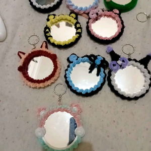 gantungan tas / Kaca kawat bulu / Cermin kawat bulu / Kerajinan DIY / Gantungan tas / Gantungan kunci