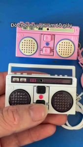 Đồ chơi móc khoá máy ghi âm 60s Đồ chơi máy ghi âm đài cát-xét sáng tạo toy pin
