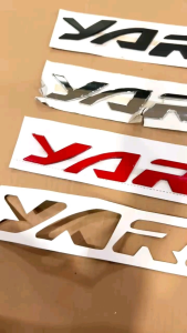 Emblem Hood Kap Mesin Mobil Yaris Hitam Chrome Merah .