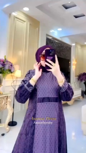 BEENABASIC // COD GAMIS TERBARU BRAND AMOREBYRUBY EDISI ANANIA DRESS MEWAH MOTIF BATIK CANTIK WITH TILE DOT